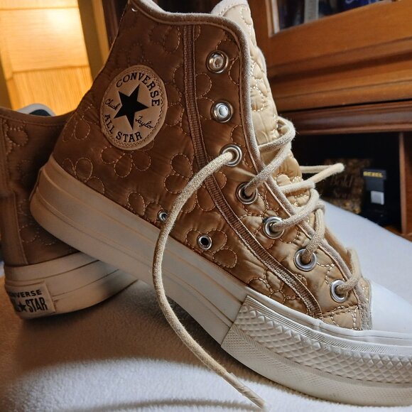 CONVERSE All Star High-Top Platform Quilted Sneakers -EUC - Picture 5 of 13